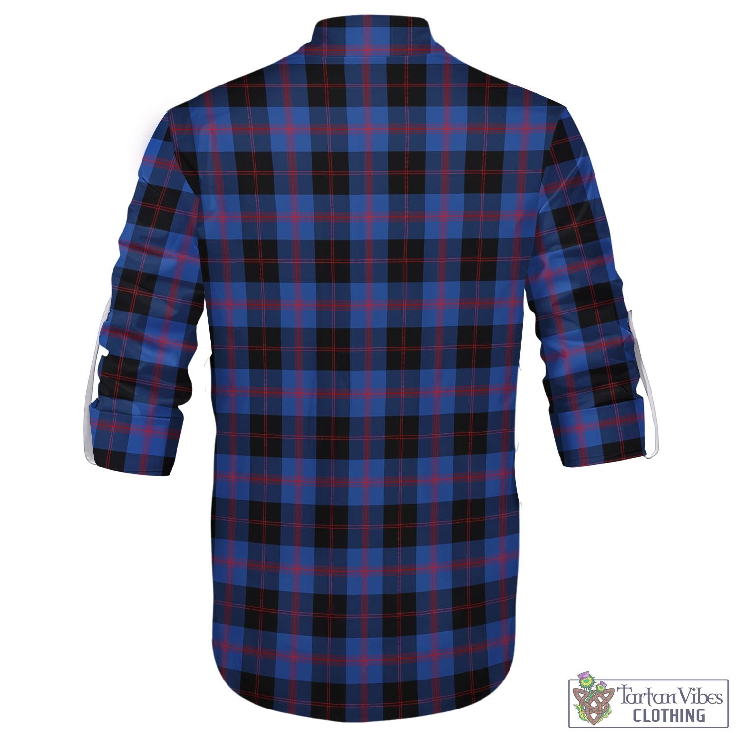 Tartan Vibes Clothing Maule Tartan Men's Scottish Traditional Jacobite Ghillie Kilt Shirt with Family Crest