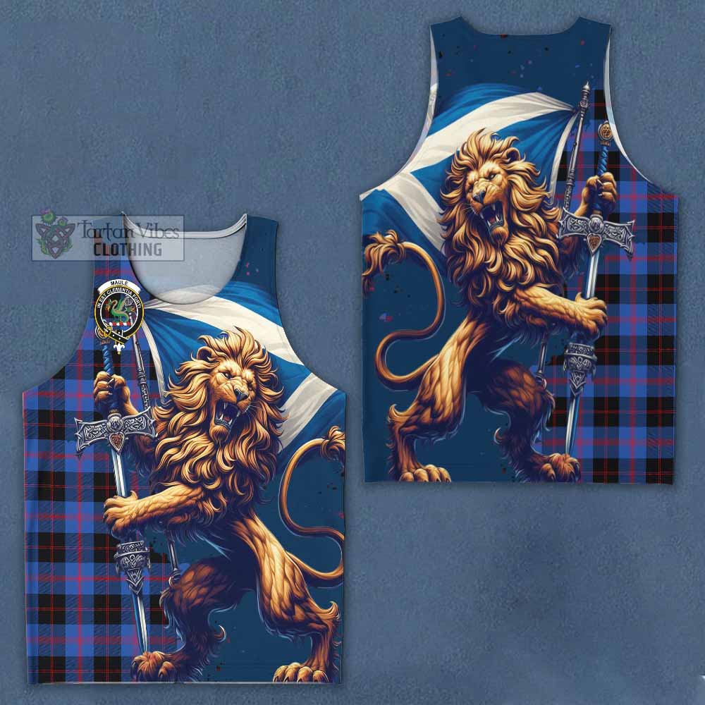 Tartan Vibes Clothing Maule Tartan Family Crest Men's Tank Top with Scottish Majestic Lion