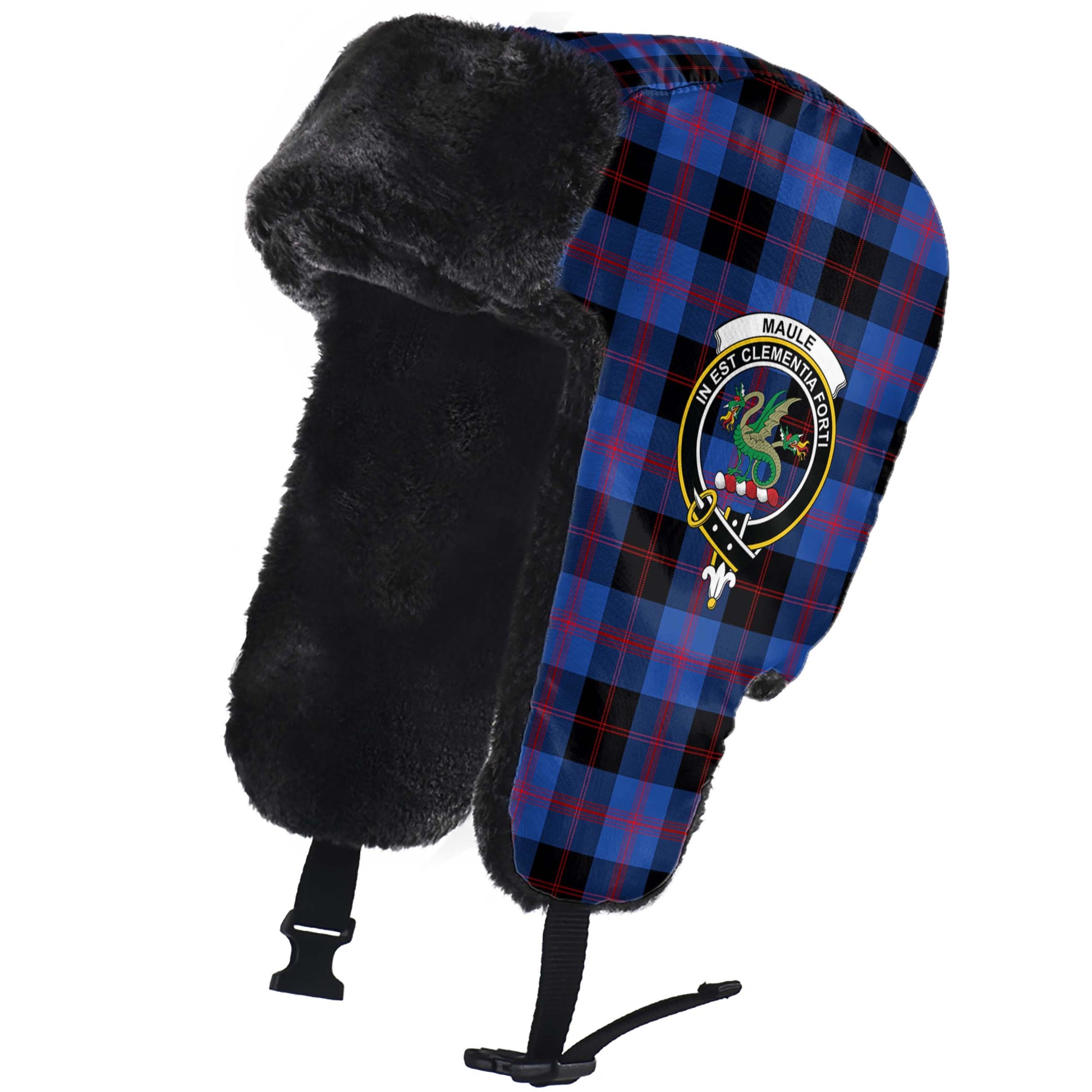 Maule Tartan Winter Trapper Hat with Family Crest - Tartanvibesclothing