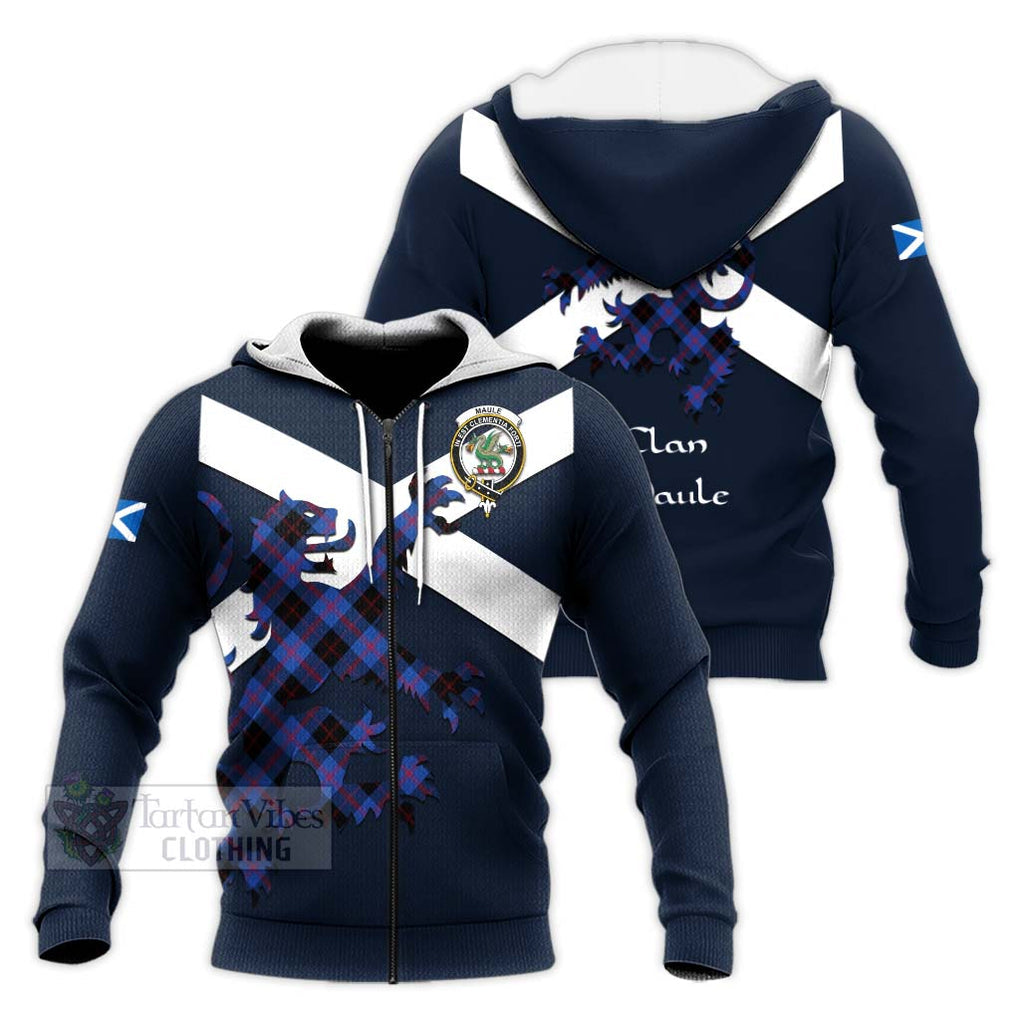 Tartan Vibes Clothing Maule Tartan Lion Rampant Knitted Hoodie – Proudly Display Your Heritage with Alba Gu Brath and Clan Name