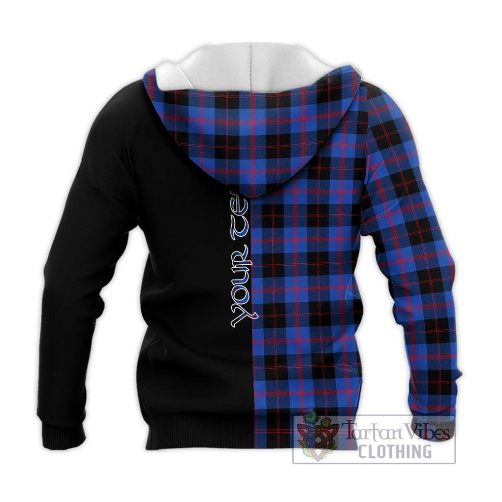 Maule Tartan Knitted Hoodie with Family Crest and Half Of Me Style - Tartanvibesclothing Shop