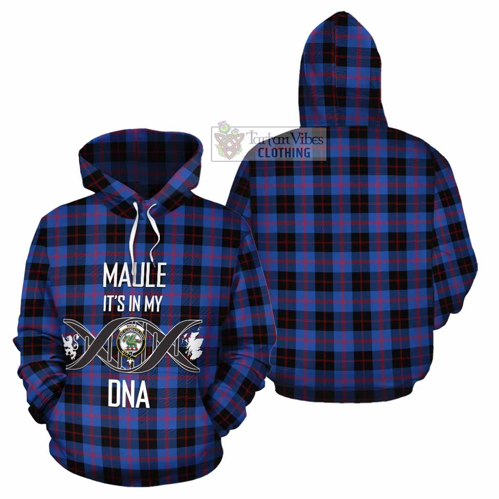 Tartan Vibes Clothing Maule Tartan Cotton Hoodie with Family Crest DNA In Me Style