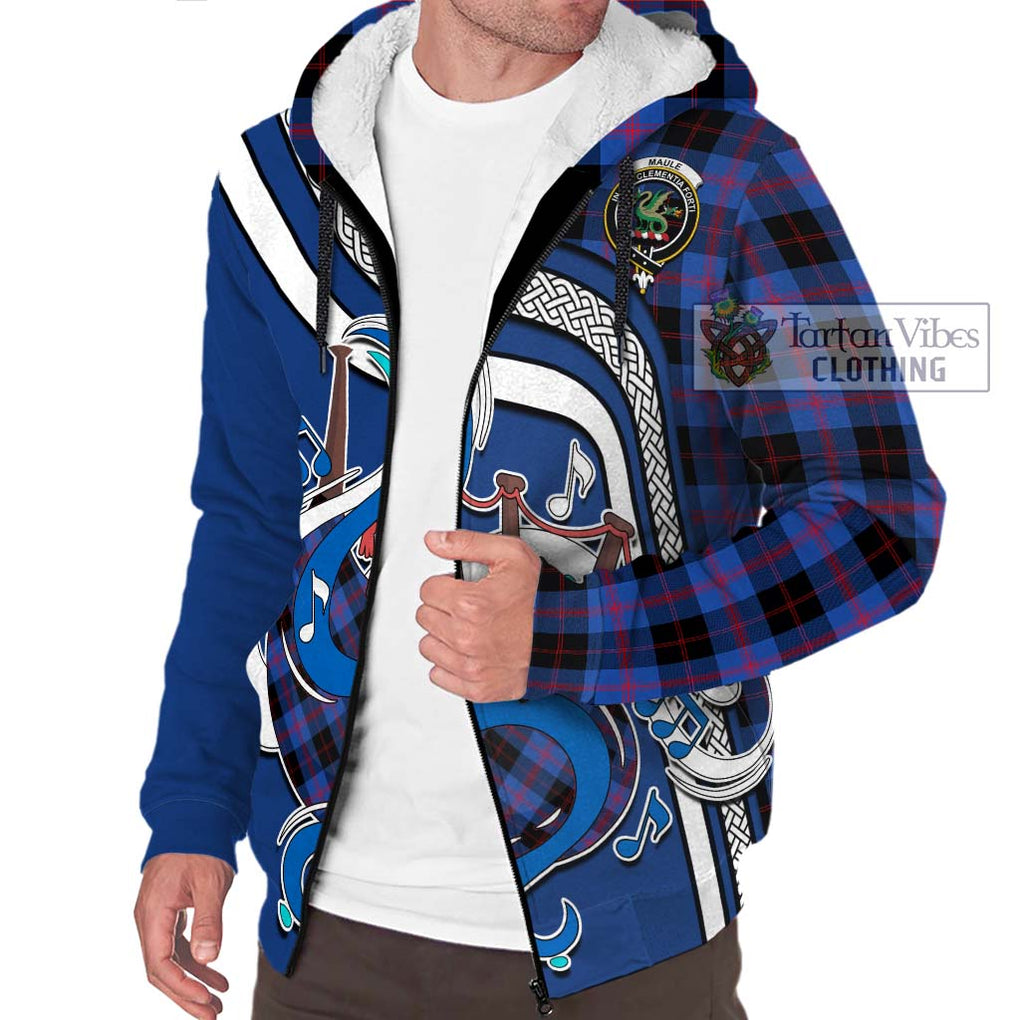 Maule Tartan Sherpa Hoodie with Epic Bagpipe Style Unisex - Tartanvibesclothing Shop