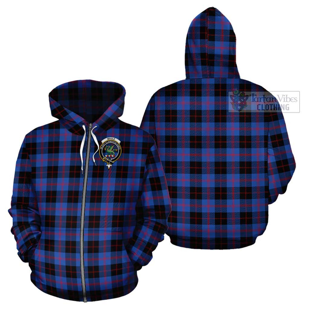 Maule Tartan Cotton Hoodie with Family Crest Zip Hoodie - Tartan Vibes Clothing