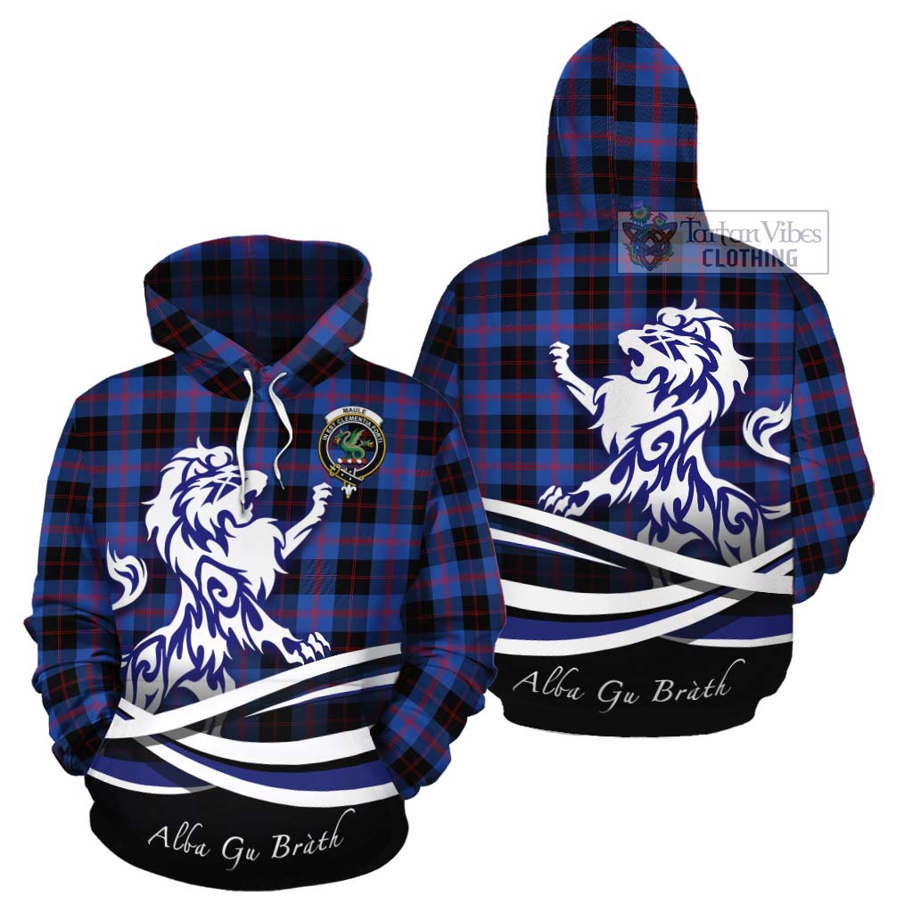 Tartan Vibes Clothing Maule Tartan Cotton Hoodie with Alba Gu Brath Regal Lion Emblem