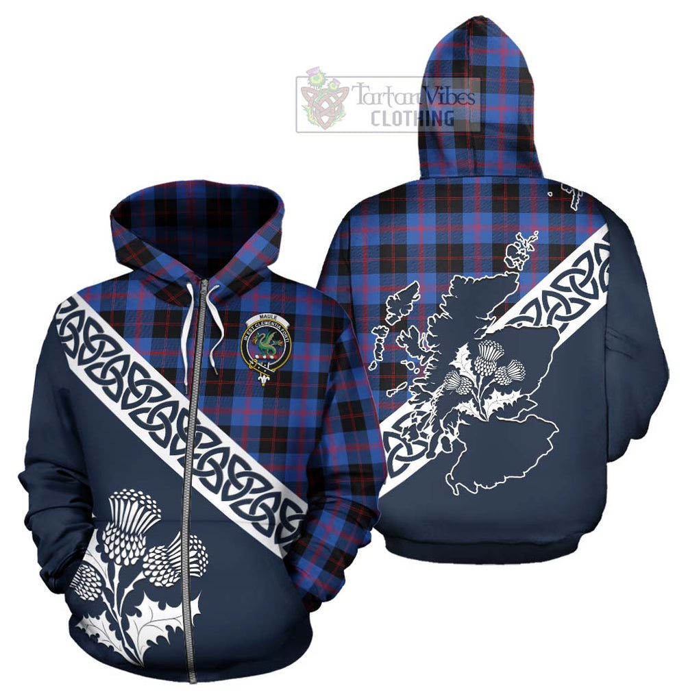 Tartan Vibes Clothing Maule Tartan Hoodie Featuring Thistle and Scotland Map