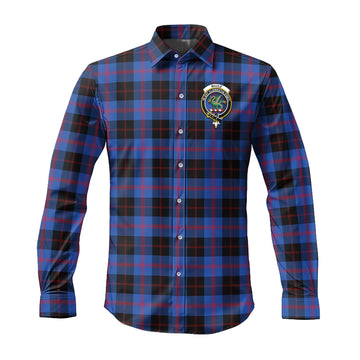 Maule Tartan Long Sleeve Button Up Shirt with Family Crest