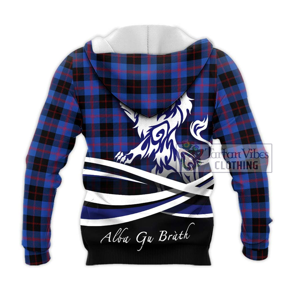 Maule Tartan Knitted Hoodie with Alba Gu Brath Regal Lion Emblem - Tartanvibesclothing Shop