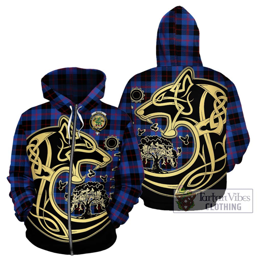 Maule Tartan Hoodie with Family Crest Celtic Wolf Style - Tartan Vibes Clothing