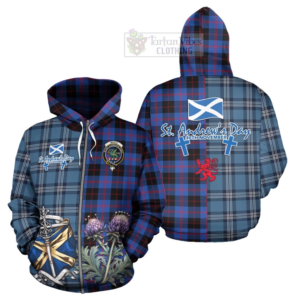 Tartan Vibes Clothing Maule Tartan Hoodie Happy St. Andrew's Day Half Tartan Style