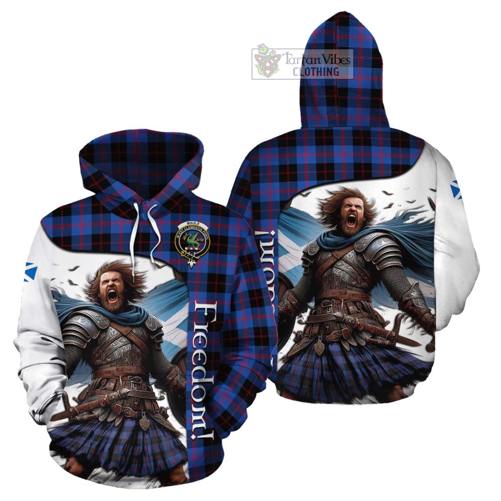 Tartan Vibes Clothing Maule Crest Tartan Cotton Hoodie Inspired by the Freedom of Scottish Warrior