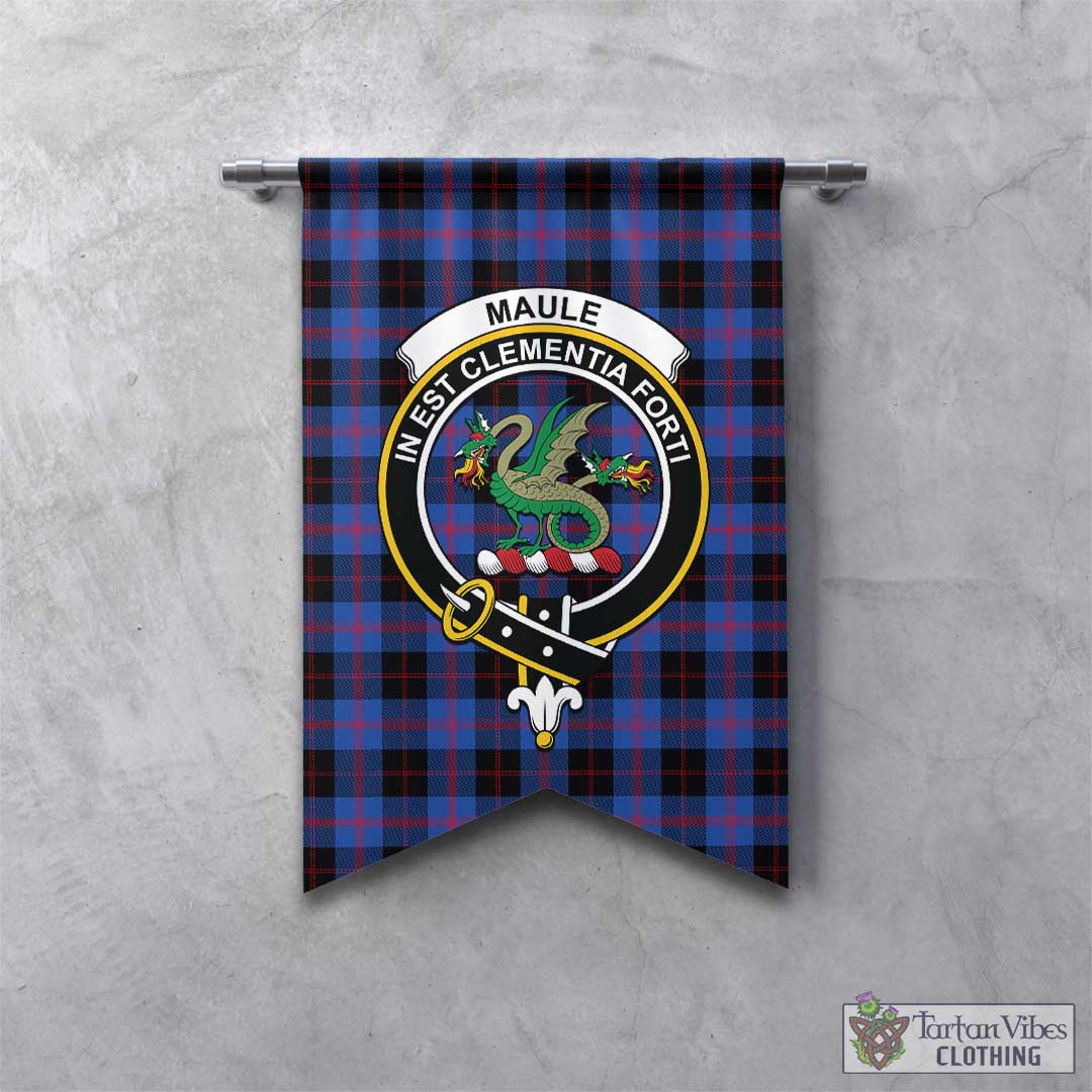 Tartan Vibes Clothing Maule Tartan Gonfalon, Tartan Banner with Family Crest