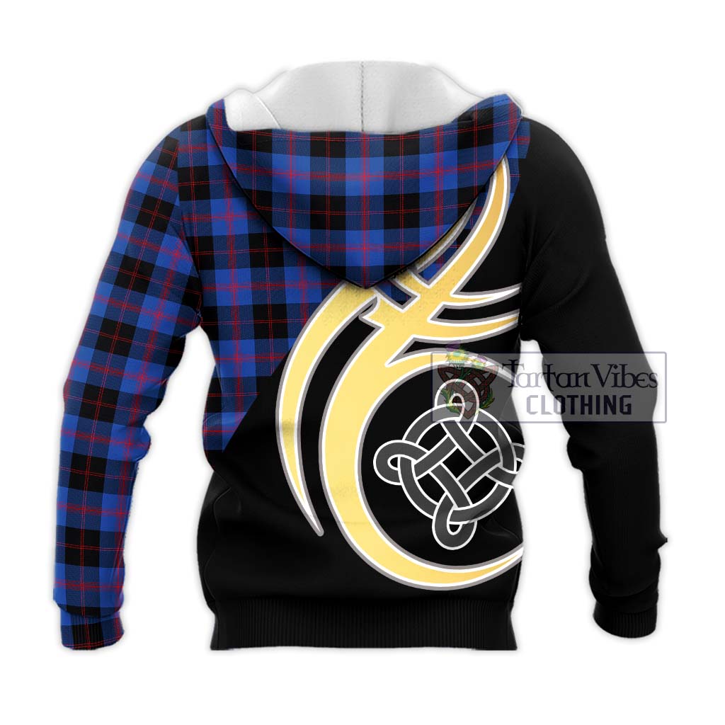 Tartan Vibes Clothing Maule Tartan Knitted Hoodie with Family Crest and Celtic Symbol Style