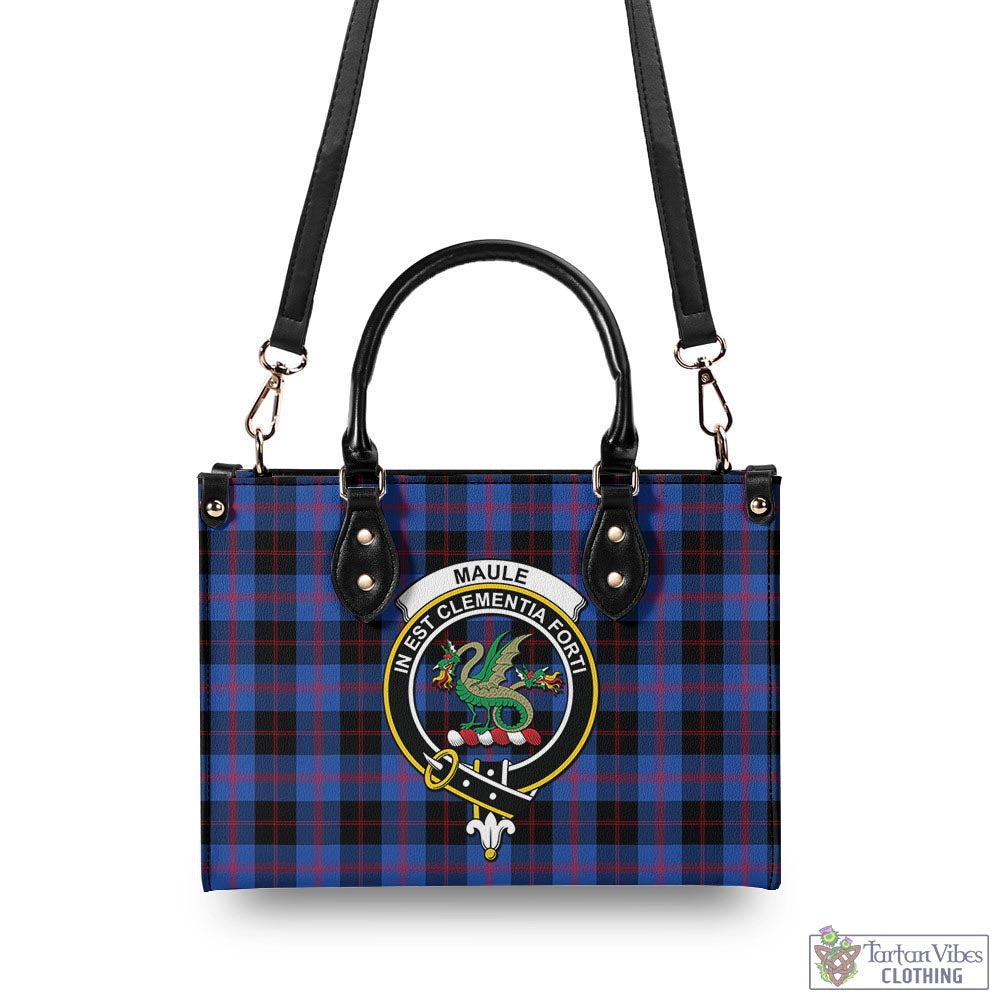 Tartan Vibes Clothing Maule Tartan Luxury Leather Handbags with Family Crest