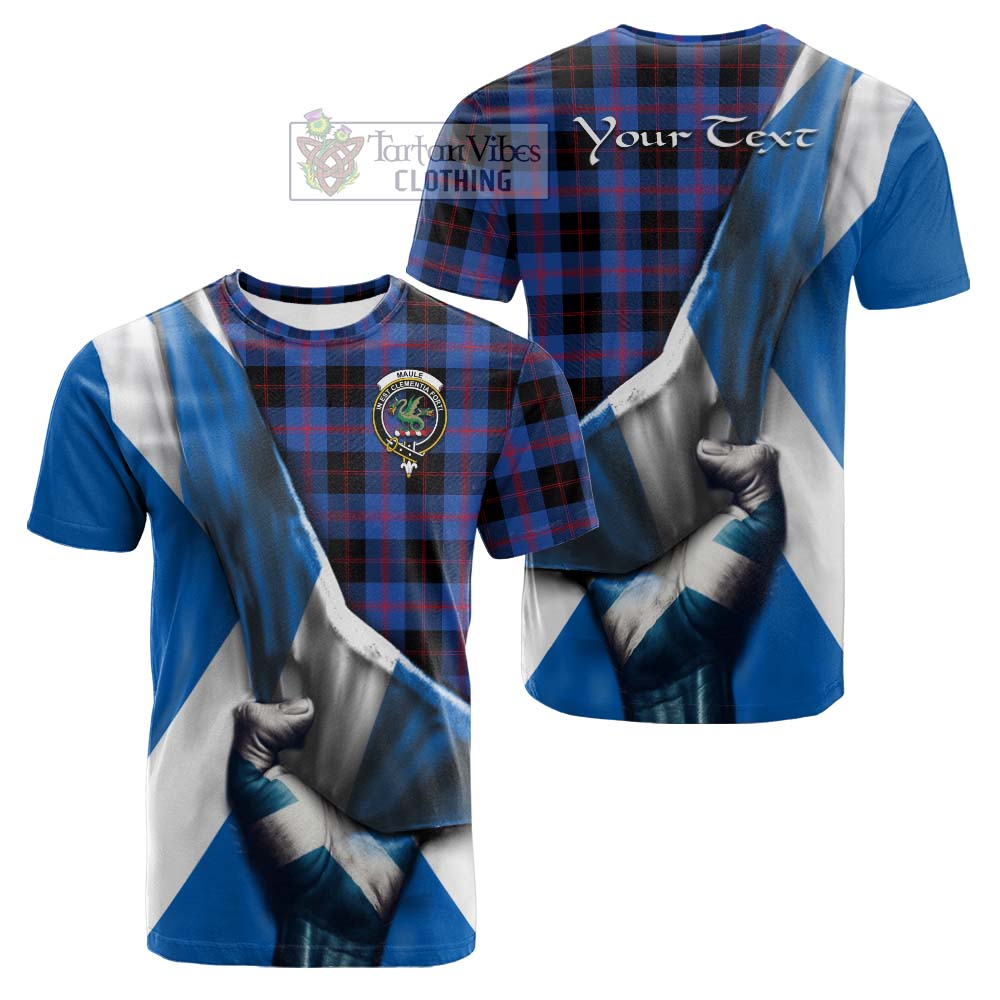 Tartan Vibes Clothing Maule Tartan Cotton T-shirt with Family Crest Scotland Patriotic Style