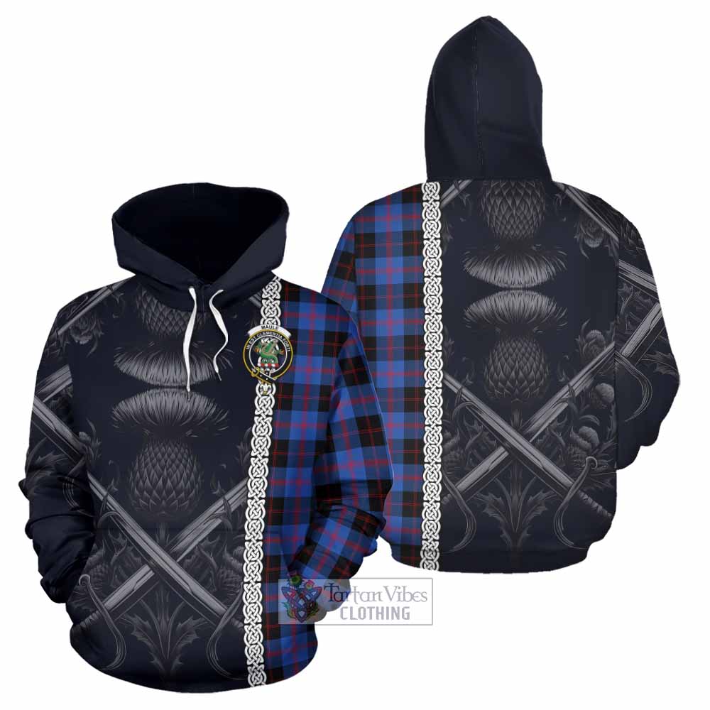 Tartan Vibes Clothing Maule Tartan Hoodie with Family Crest Cross Sword Thistle Celtic Vibes