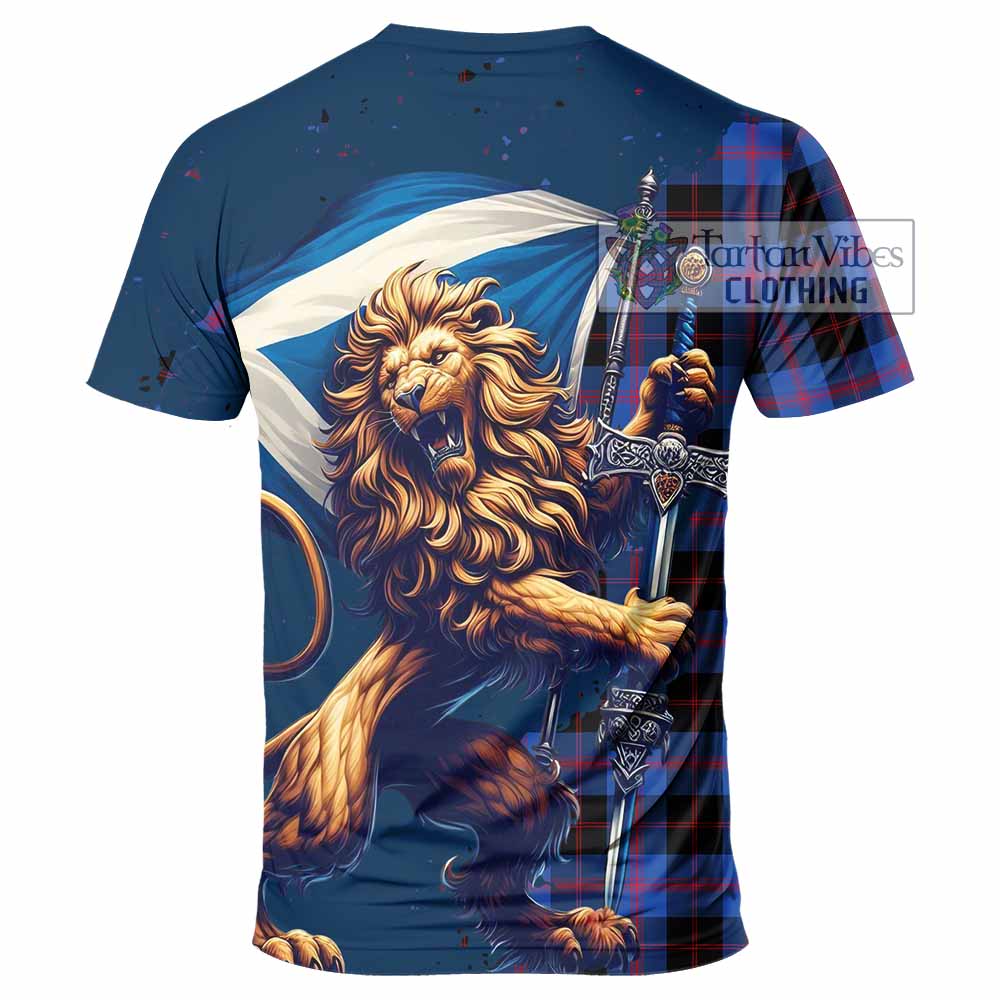 Tartan Vibes Clothing Maule Tartan Family Crest T-Shirt with Scottish Majestic Lion