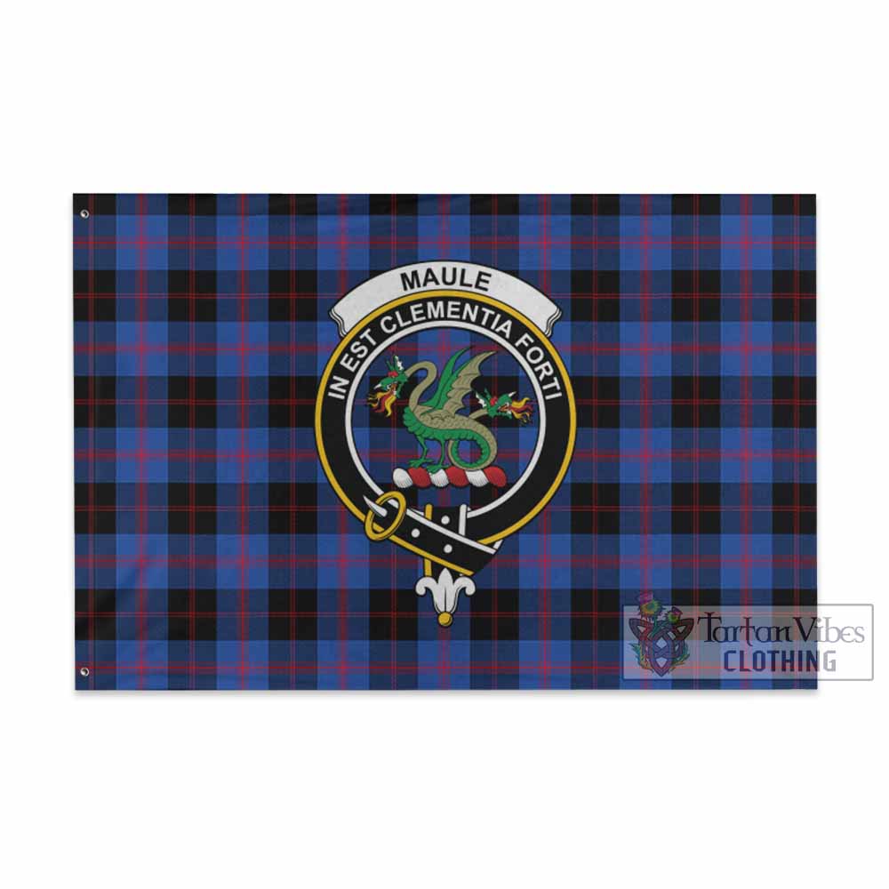 Tartan Vibes Clothing Maule Tartan House Flag with Family Crest