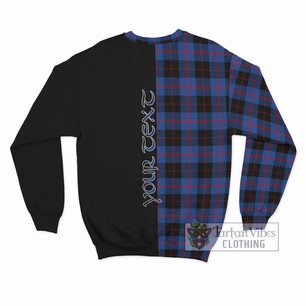 Maule Tartan Sweatshirt with Family Crest and Half Of Me Style - Tartanvibesclothing Shop