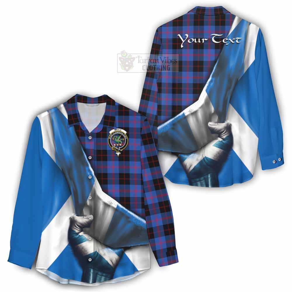 Tartan Vibes Clothing Maule Tartan Women's Casual Shirt with Family Crest Scotland Patriotic Style