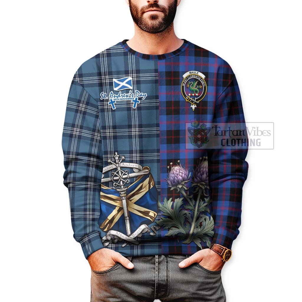 Tartan Vibes Clothing Maule Tartan Sweatshirt Happy St. Andrew's Day Half Tartan Style