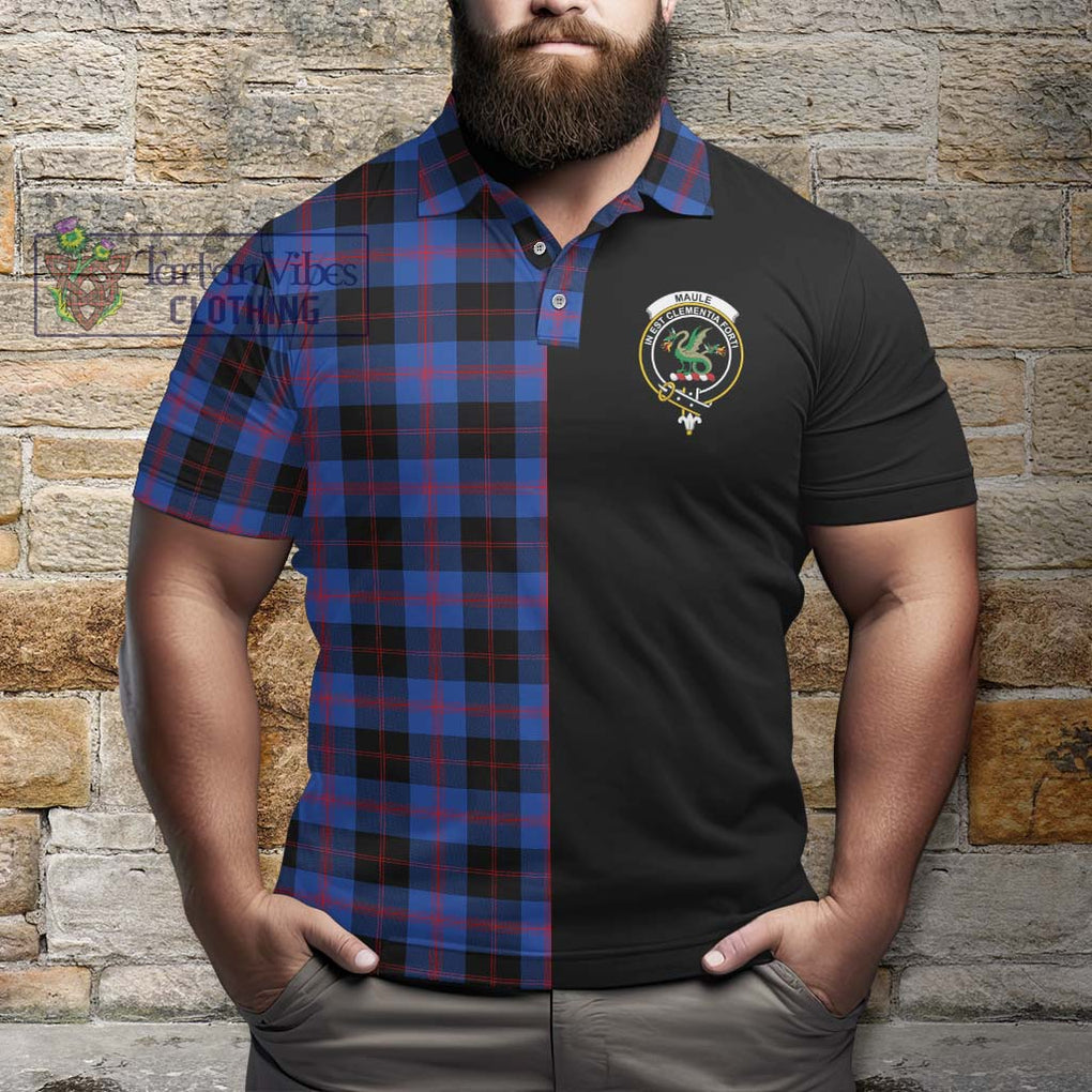 Maule Tartan Polo Shirt with Family Crest and Half Of Me Style - Tartanvibesclothing Shop