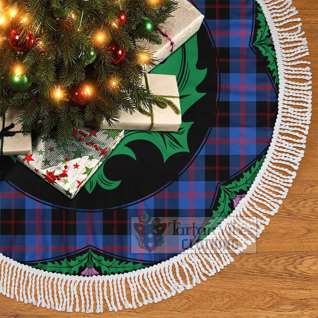 Tartan Vibes Clothing Maule Tartan Christmas Tree Skirt Scottish Thistle Style