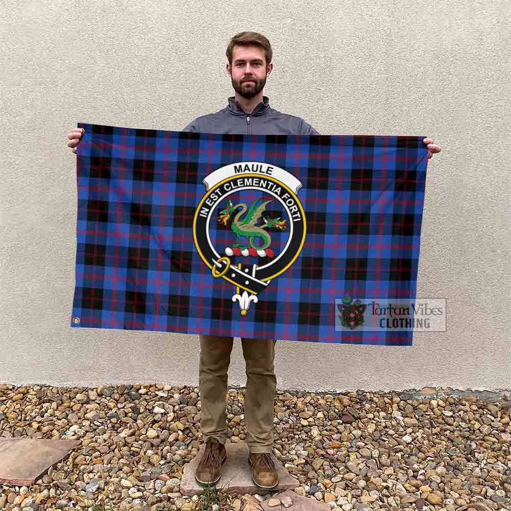 Tartan Vibes Clothing Maule Tartan House Flag with Family Crest