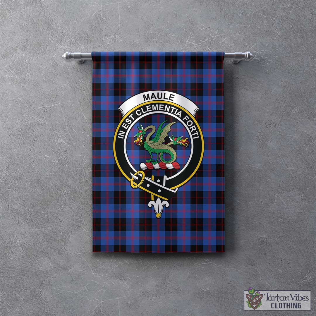 Tartan Vibes Clothing Maule Tartan Gonfalon, Tartan Banner with Family Crest