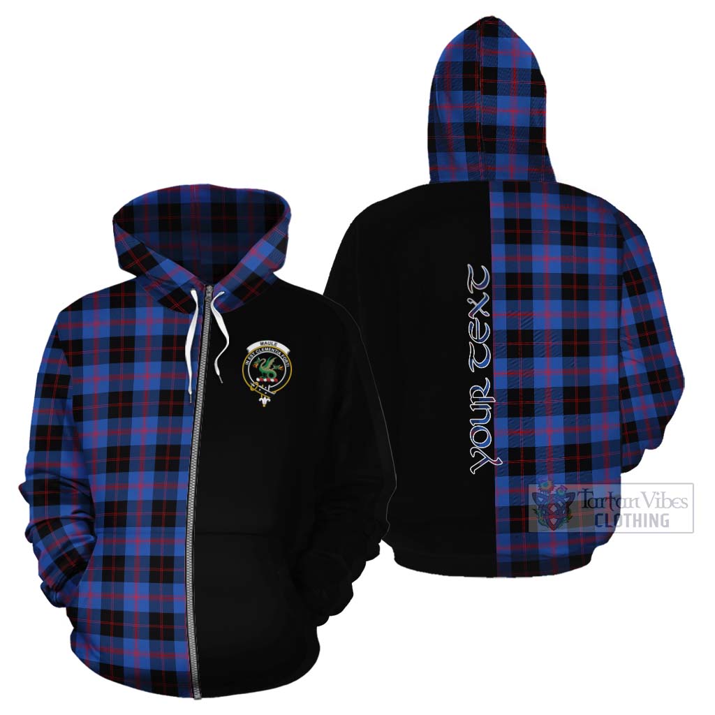 Tartan Vibes Clothing Maule Tartan Cotton Hoodie with Family Crest and Half Of Me Style