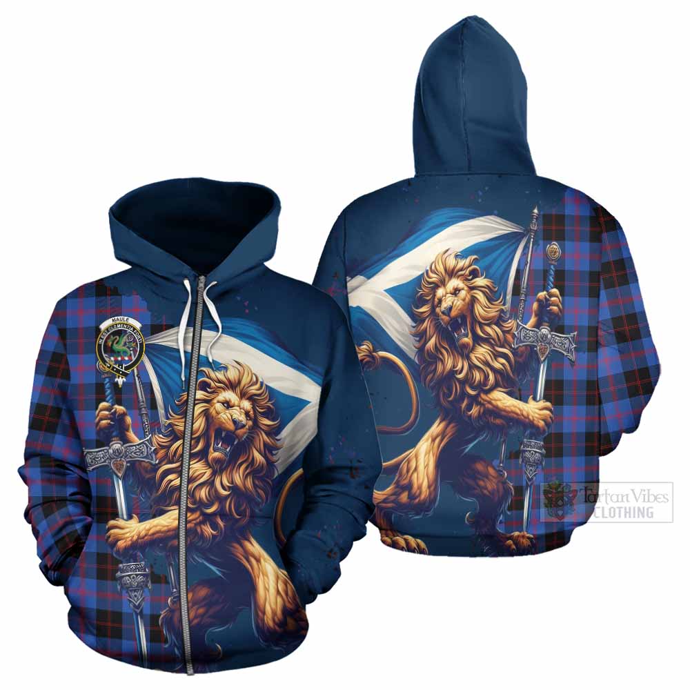 Tartan Vibes Clothing Maule Tartan Family Crest Hoodie with Scottish Majestic Lion