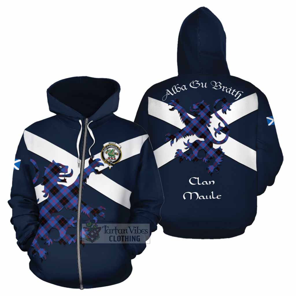 Tartan Vibes Clothing Maule Tartan Lion Rampant Cotton Hoodie Proudly Display Your Heritage with Alba Gu Brath and Clan Name