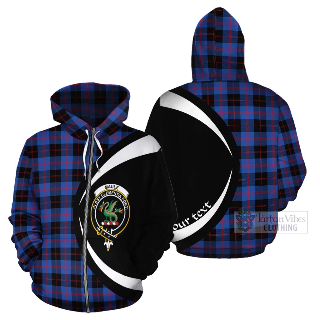 Tartan Vibes Clothing Maule Tartan Cotton Hoodie with Family Crest Circle Style