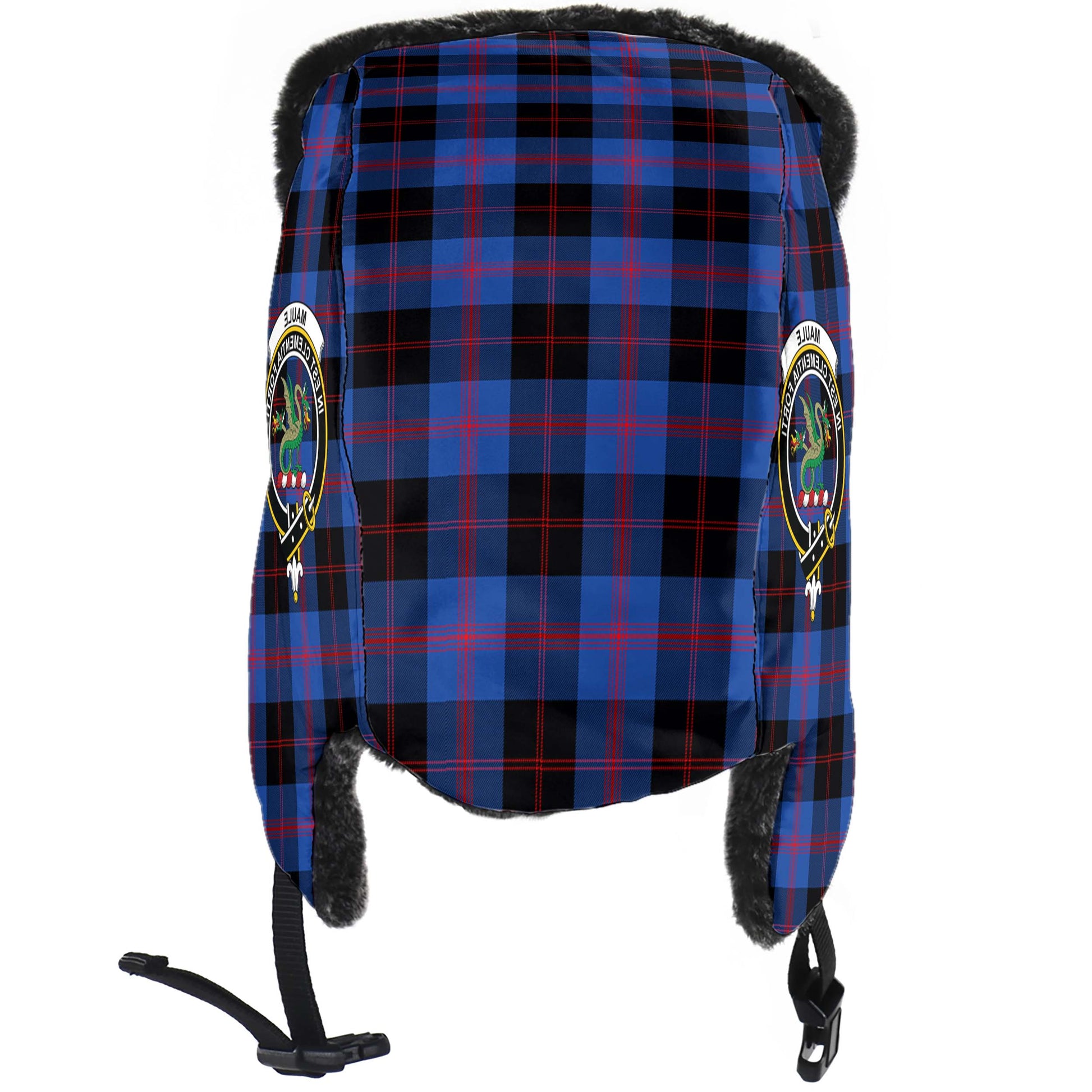 Maule Tartan Winter Trapper Hat with Family Crest - Tartanvibesclothing