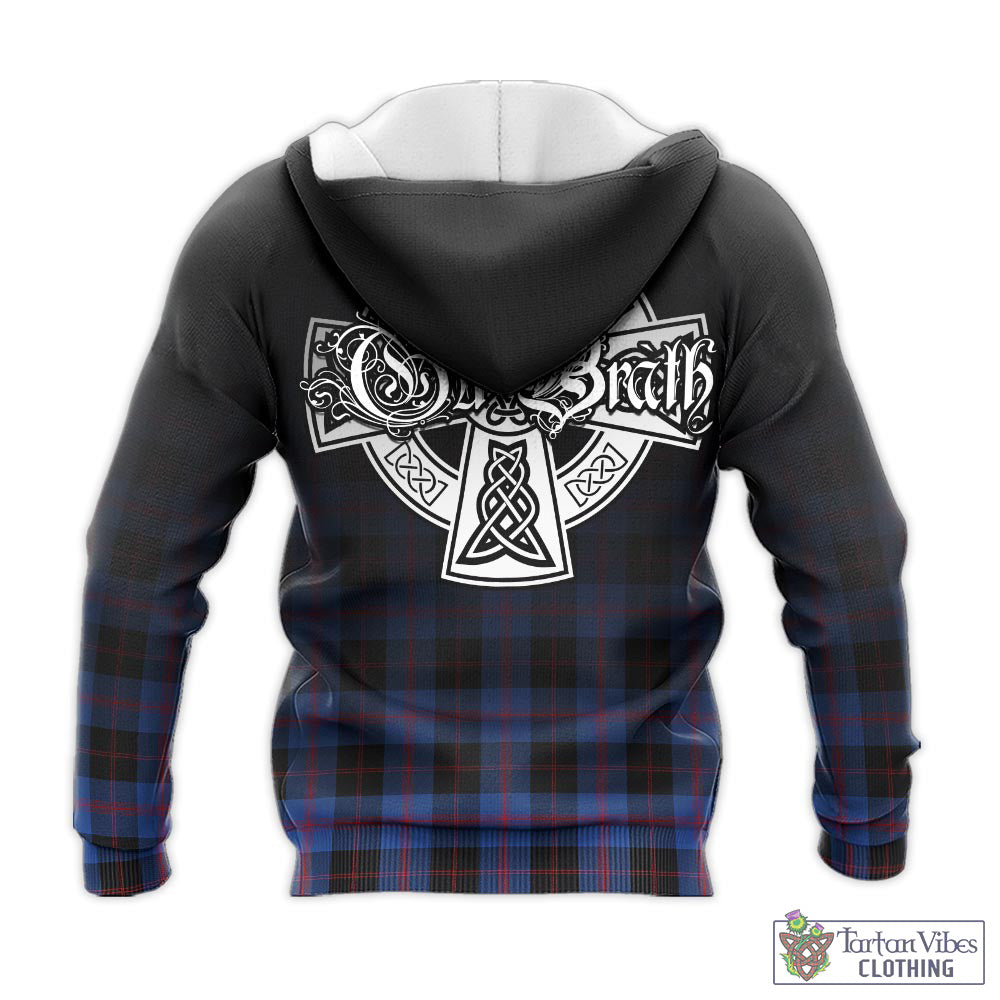 Tartan Vibes Clothing Maule Tartan Knitted Hoodie Featuring Alba Gu Brath Family Crest Celtic Inspired