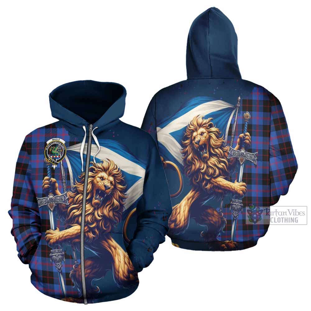 Maxwell Tartan Family Crest Hoodie with Scottish Majestic Lion