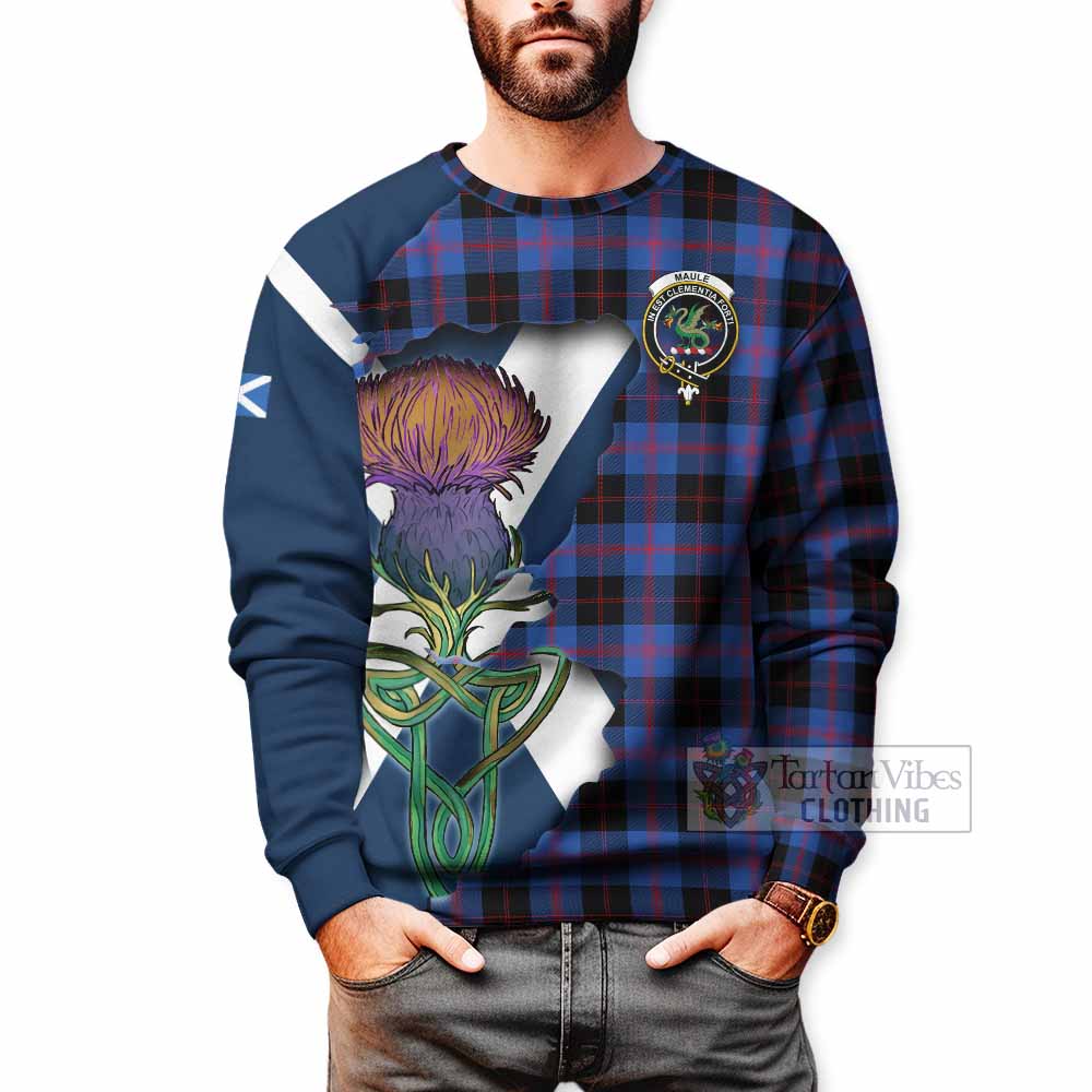 Maule Tartan Family Crest Sweatshirt Scottish Thistle Celtic Inspired - Tartan Vibes Clothing