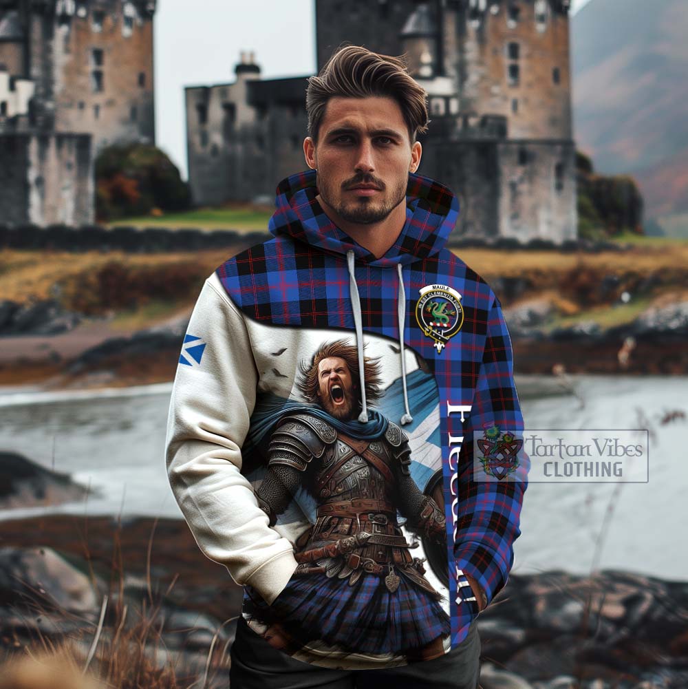 Tartan Vibes Clothing Maule Crest Tartan Cotton Hoodie Inspired by the Freedom of Scottish Warrior