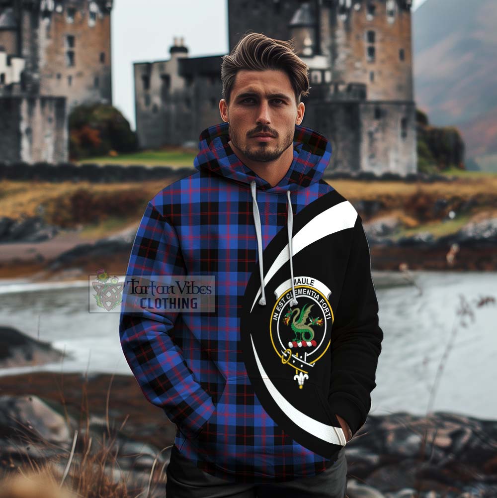 Tartan Vibes Clothing Maule Tartan Cotton Hoodie with Family Crest Circle Style