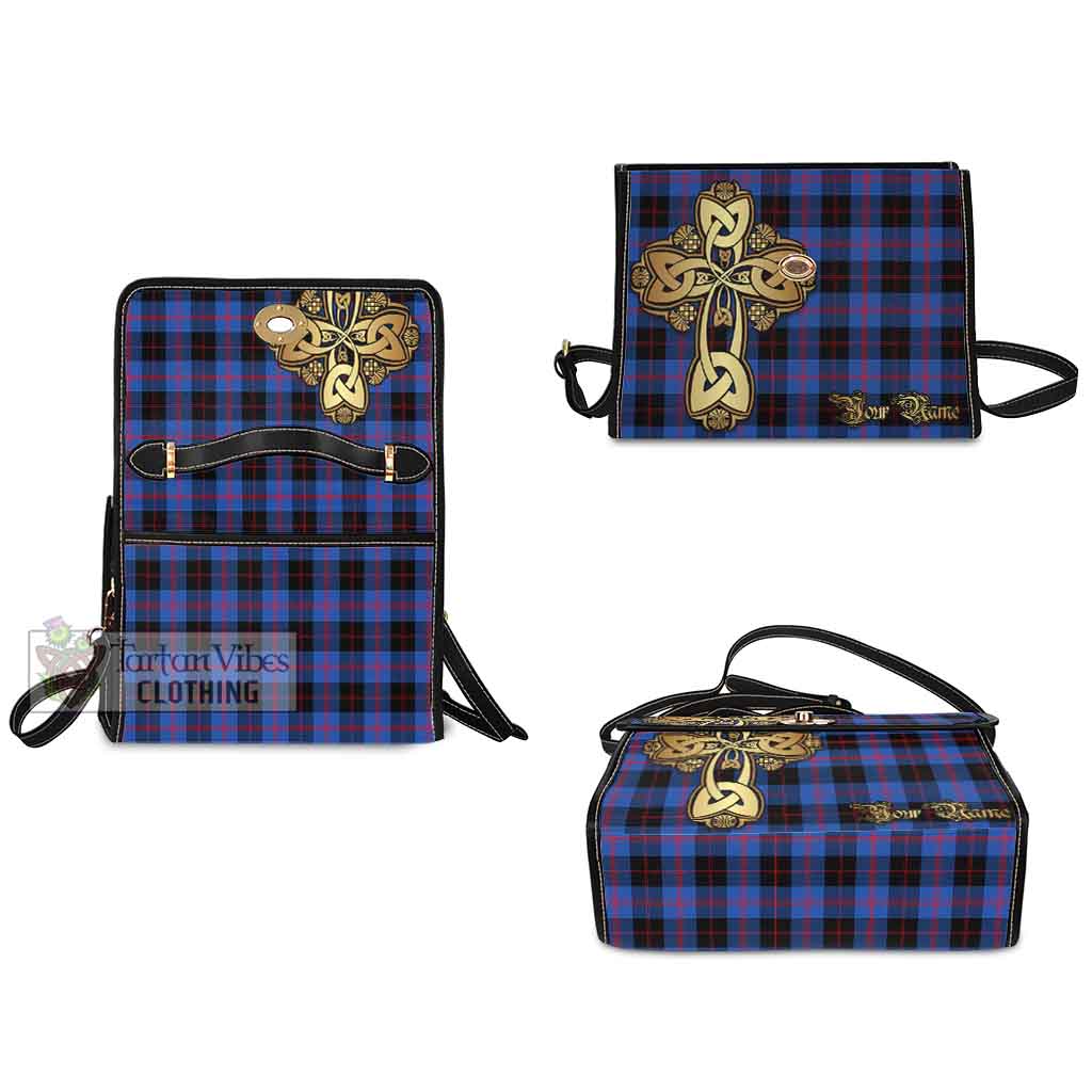 Tartan Vibes Clothing Maule Tartan Waterproof Canvas Bag Golden Thistle Celtic Cross Style