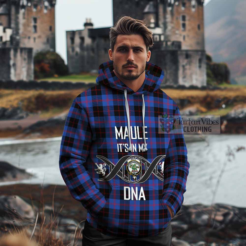 Tartan Vibes Clothing Maule Tartan Cotton Hoodie with Family Crest DNA In Me Style