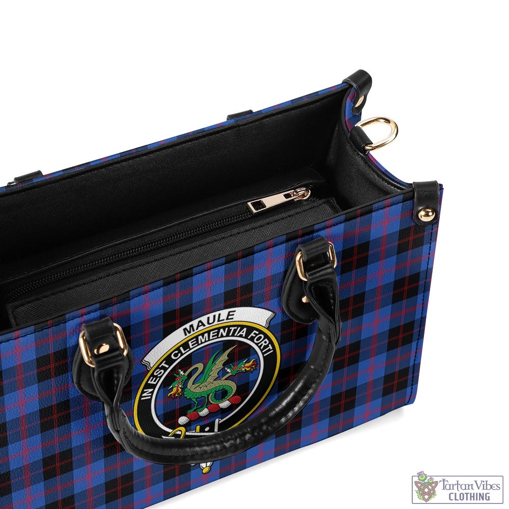 Tartan Vibes Clothing Maule Tartan Luxury Leather Handbags with Family Crest