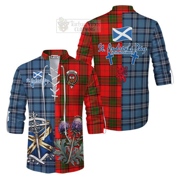 Maxtone Tartan Ghillie Kilt Shirt Happy St. Andrew's Day Half Tartan Style Men - Tartan Vibes Clothing