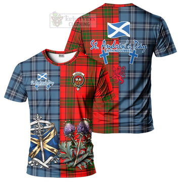 Maxtone Tartan T-Shirt Happy St. Andrew's Day Half Tartan Style