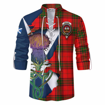 Maxtone Tartan Family Crest Ghillie Kilt Shirt Scottish Thistle Celtic Inspired Men - Tartan Vibes Clothing