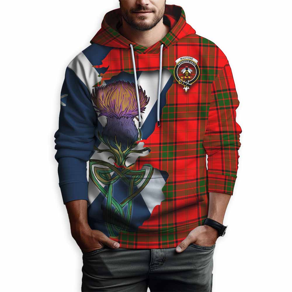 Maxtone Tartan Family Crest Hoodie Scottish Thistle Celtic Inspired Pullover Hoodie - Tartan Vibes Clothing