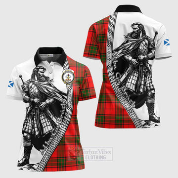 Maxtone Tartan Clan Crest Women's Polo Shirt with Highlander Warrior Celtic Style