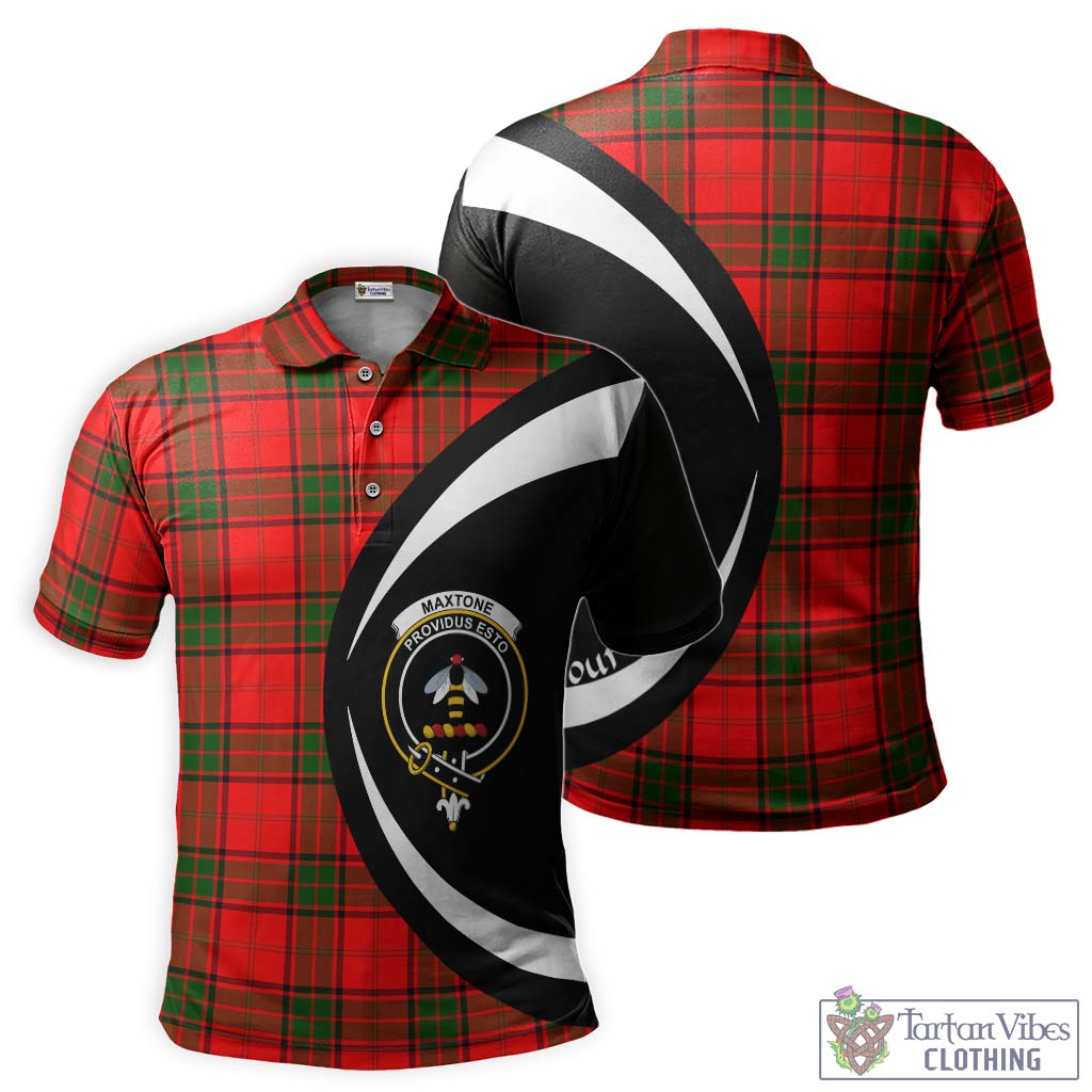 Maxtone Tartan Men's Polo Shirt with Family Crest Circle Style Kid - Tartan Vibes Clothing