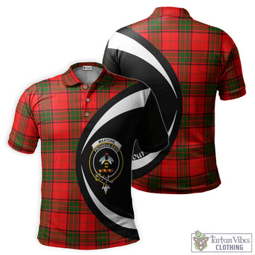 Maxtone Tartan Men's Polo Shirt with Family Crest Circle Style