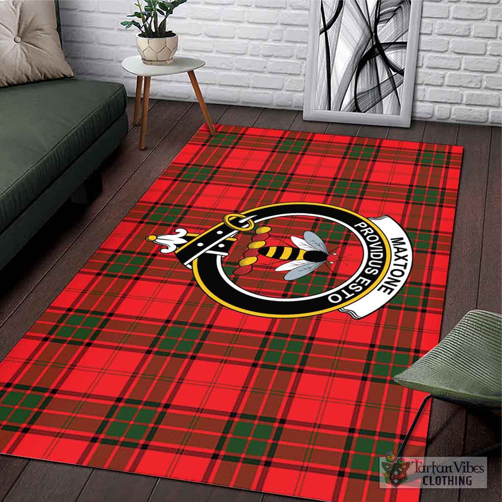 Tartan Vibes Clothing Maxtone Tartan Area Rug with Family Crest